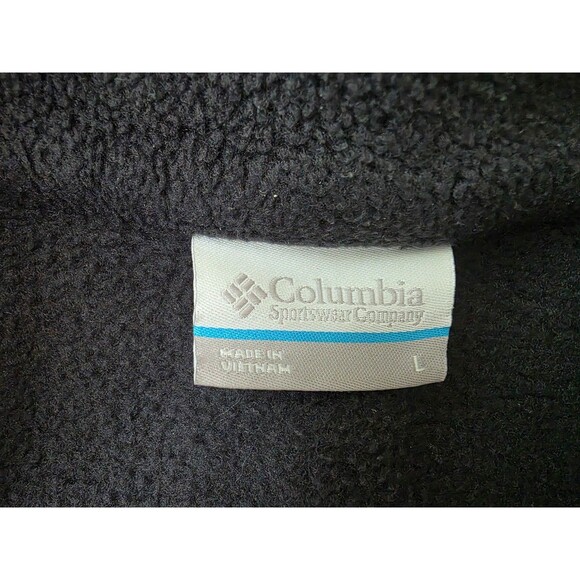 Columbia Men's Black Full-Zip Fleece Hoodie Jacket - Size L - Warm Outdoor - Picture 3 of 7
